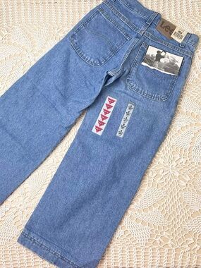 Vintage 1990s Lee Jeans Boys 9 Regular Baggy Fit Medium Wash Jeans NWT